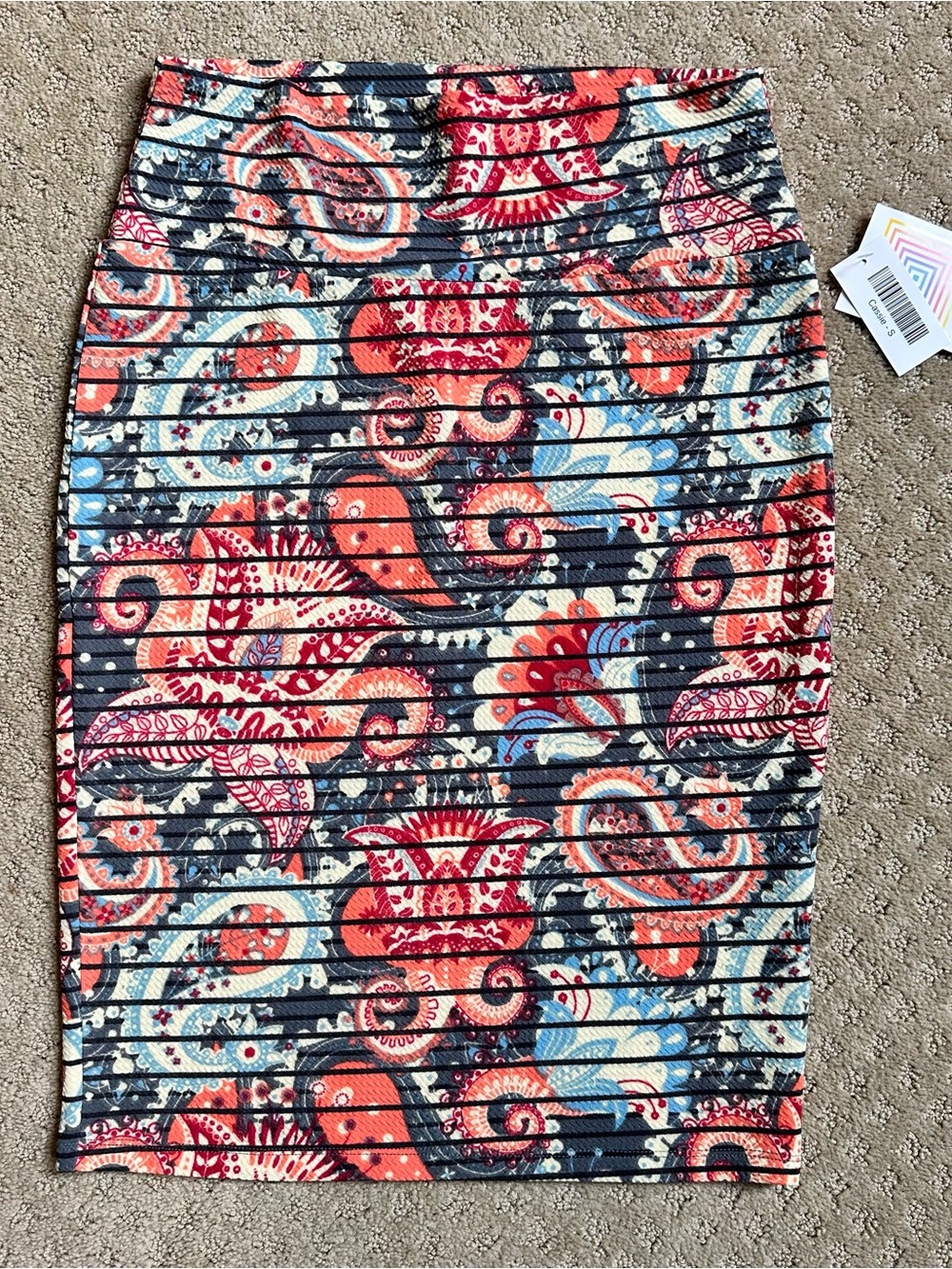 LuLaRoe Cassie Pencil Skirt Small Multicolor Paisley Floral NWT